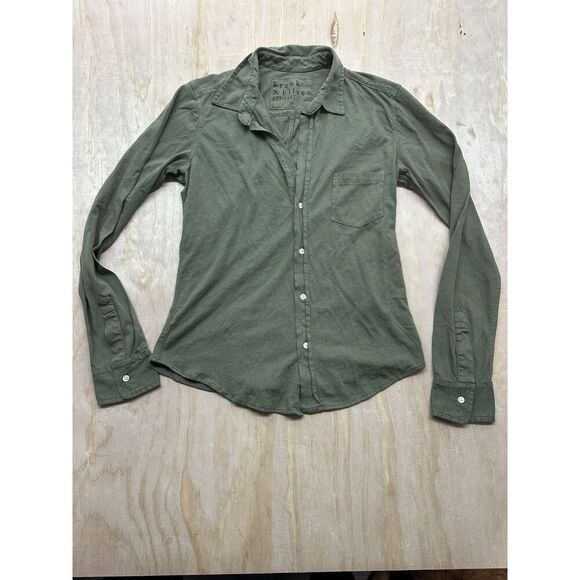 Frank & Eileen Tops - NEW Frank & Eileen Barry Relaxed button up Shirt in Army SZ XS Jersey Knit